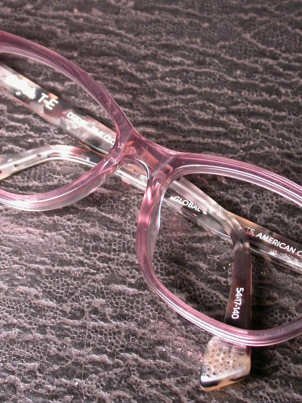 State Optical Drexel Pink Clear Cloud Stone Eyeglasses Frames Made in USA